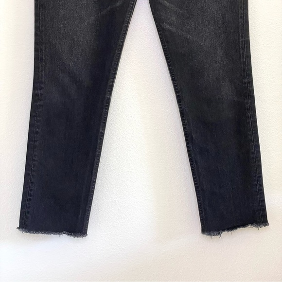Reformation Julia Cropped Cigarette Frayed High Waist Jean Euphrates 26 - Picture 7 of 16